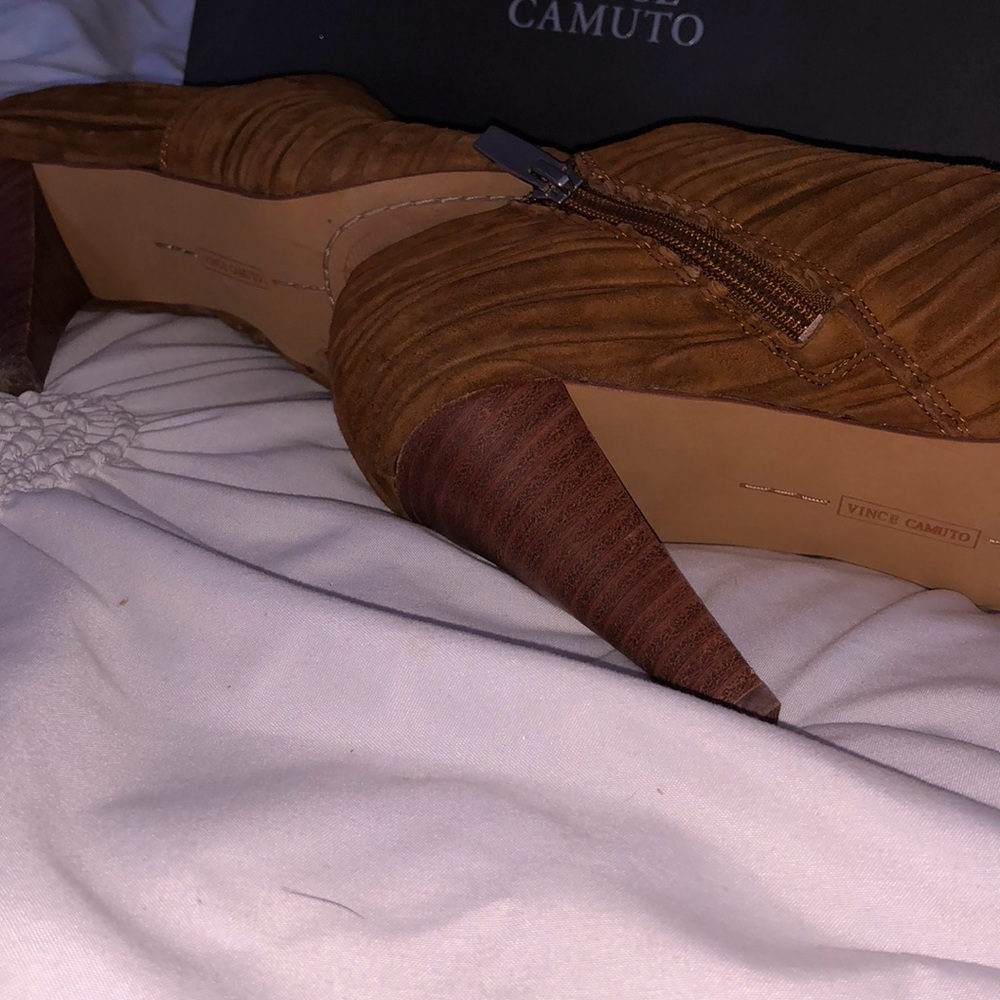 Vince Camuto Suede Open Toe Anara Peep Toe Booties - image 5